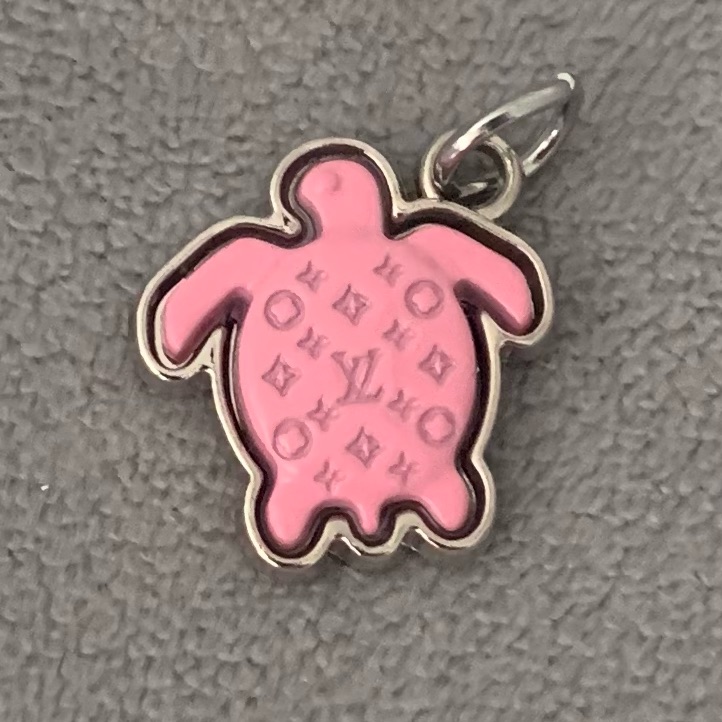 Upcycled Pink And Silver Turtle Charm